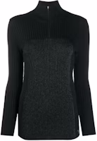 (Women) Y-3 FW21 Black Ribbed Logo Zip High-Neck Slim Pullover Sweater GK4397 (Women) Y-3 FW21 Black Ribbed Logo Zip High-Neck Slim Pullover Sweater GK4397
