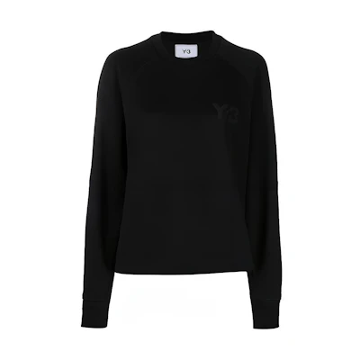 (Women) Y-3 FW21 Black Logo Crewneck Sweatshirt GV0336