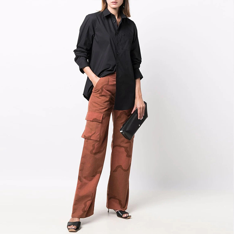 Lookbook (Women) Y-3 FW21 Black Long Sleeve Shirt with Zipper Pocket HB1697