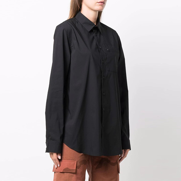 Shop (Women) Y-3 FW21 Black Long Sleeve Shirt with Zipper Pocket HB1697