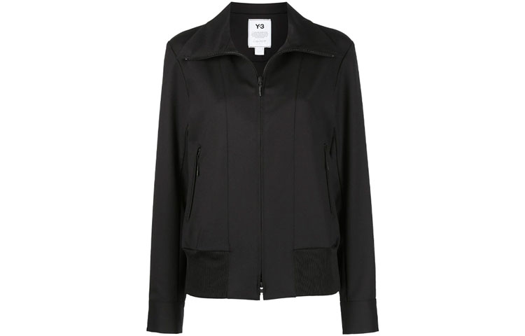 (Women) Y-3 FW21 Black Zip-Up Track Jacket with Colorblock Design. HB6343