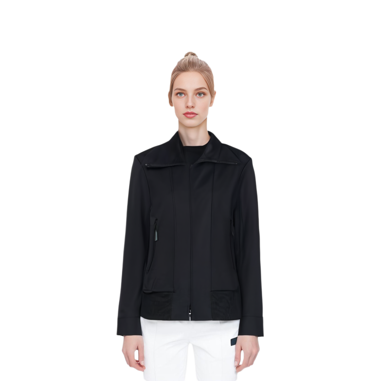 Sizing (W) Chaqueta Negra Y-3 FW21 con Cremallera y Diseño Colorblock. HB6343