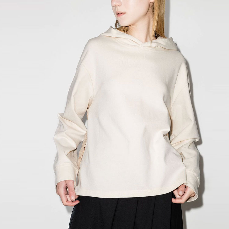 Shop (W) Y-3 FW21 오버사이즈 로고 패치워크 후디 화이트. GT5314