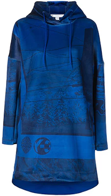 (W) Y-3 FW21 Spacer Zine Velvet Print Hoodie Biru Panjang Sedang HB3377 Order (W) Y-3 FW21 Spacer Zine Velvet Print Hoodie Biru Panjang Sedang HB3377