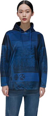 (W) Y-3 FW21 Spacer Zine Velvet Print Hoodie Biru Panjang Sedang HB3377 Details for (W) Y-3 FW21 Spacer Zine Velvet Print Hoodie Biru Panjang Sedang HB3377