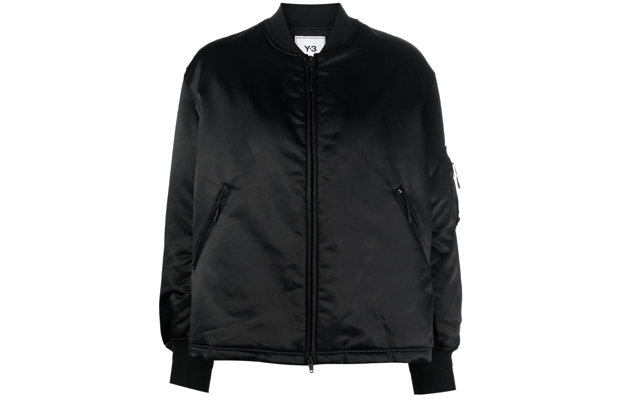 Order (Women) Y-3 FW22  Black Long-Sleeve Jacket with Logo Print HP1347