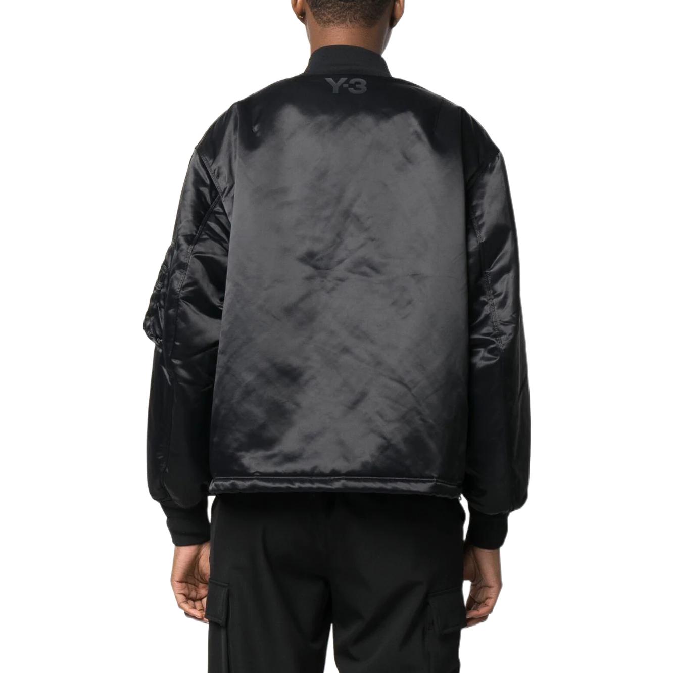 Shop (Women) Y-3 FW22  Black Long-Sleeve Jacket with Logo Print HP1347