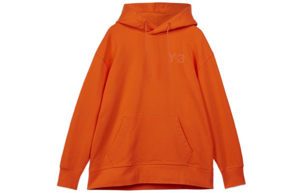 (Women) Y-3 FW22 Orange Hoodie with Logo Print and Kangaroo Pocket HT4498