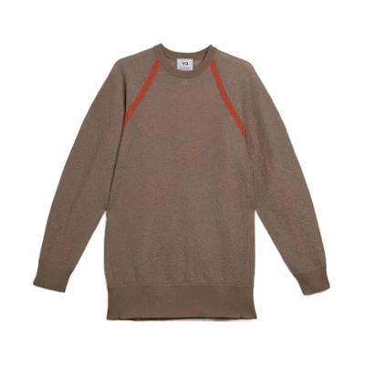 (Women) Y-3 FW22 Oversized Knit Logo Sweater Brown HS9818