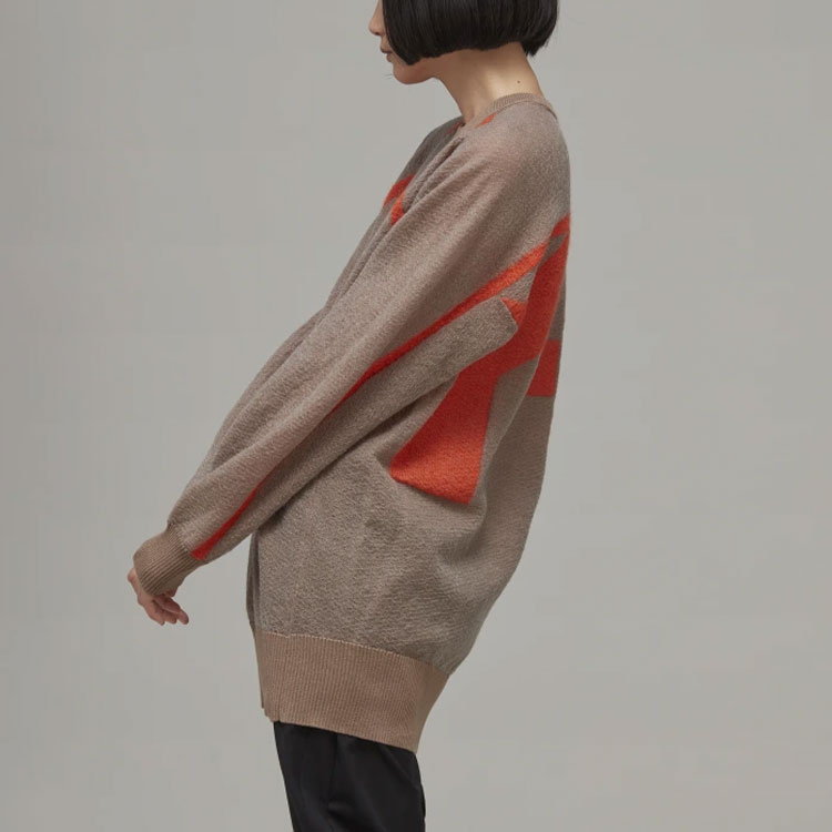 Purchase (W) Y-3 FW22 Oversized Knit Logo Sweater Coklat HS9818