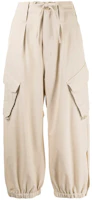 Order (Women) Y-3 High-Waisted Wool-Blend Cargo Pants in Khaki HB6341