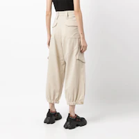 Purchase (Women) Y-3 High-Waisted Wool-Blend Cargo Pants in Khaki HB6341