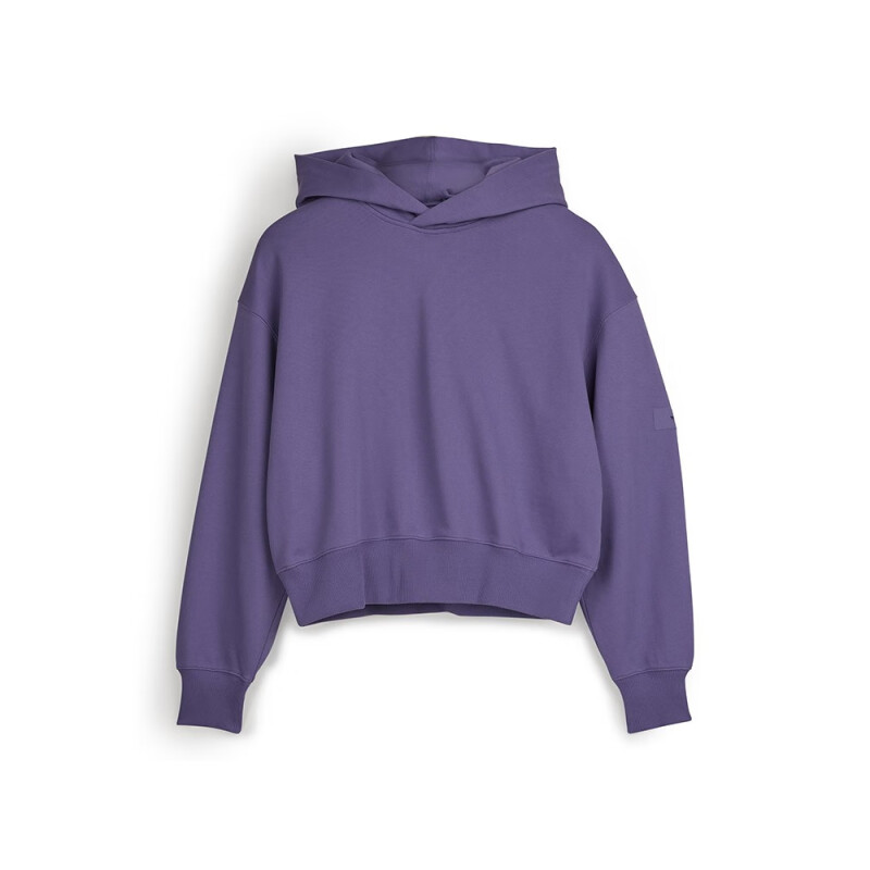 (Women) Y-3 Purple Solid Color Relaxed Long Sleeve Pullover Sweatshirt IP7677