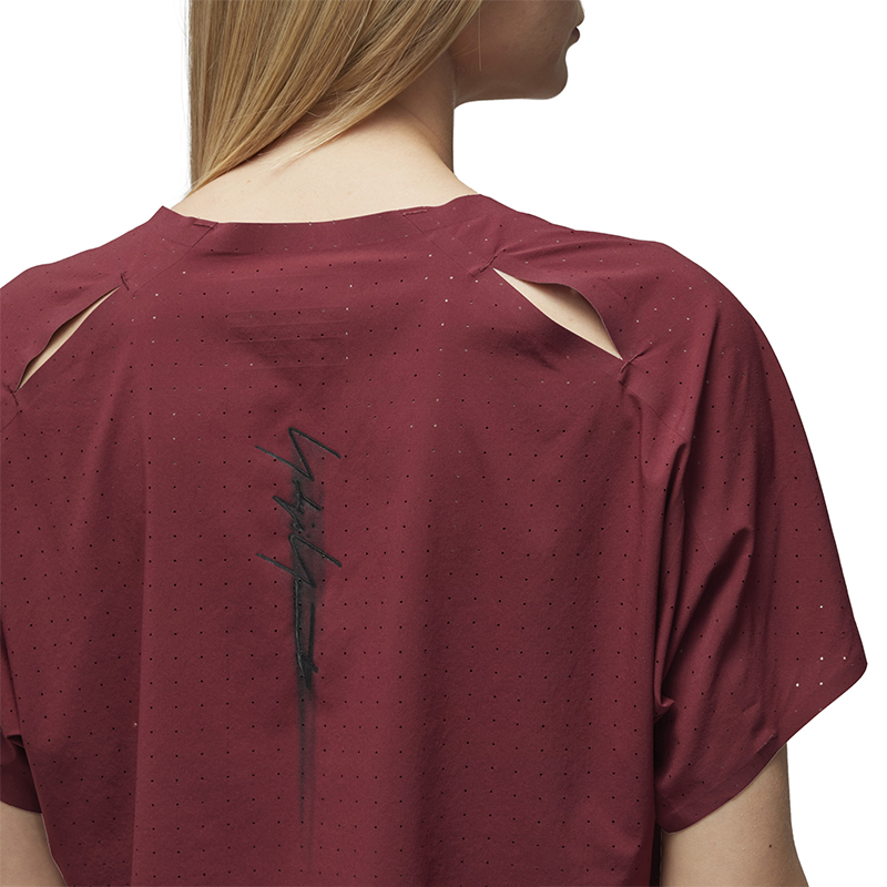 Details for (Women) Y-3 RUN SS Tee  Short Sport Breathable T-Shirt Maroon. 50-IV5561