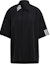 Buy (Women) Y-3 SS21 Black Short Sleeve Shirt with Striped Detail & Button Collar HG8534