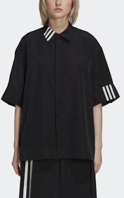 (Women) Y-3 SS21 Black Short Sleeve Shirt with Striped Detail & Button Collar HG8534 Lookbook (Women) Y-3 SS21 Black Short Sleeve Shirt with Striped Detail & Button Collar HG8534