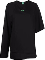 (Women) Y-3 SS22 Asymmetric Logo Print Short Sleeve T-Shirt Black. HD3588 (Women) Y-3 SS22 Asymmetric Logo Print Short Sleeve T-Shirt Black. HD3588
