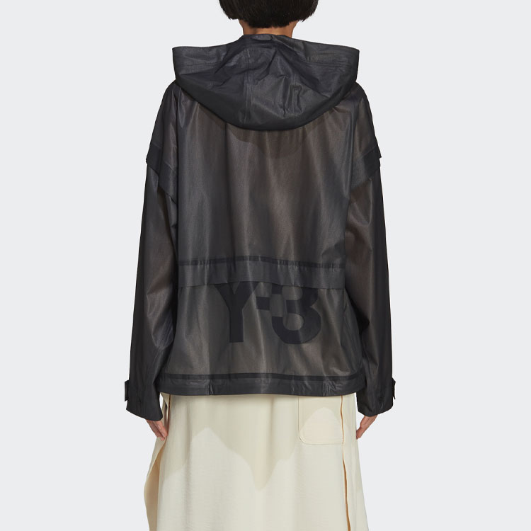 Shop (W) Chaqueta con Capucha Translúcida Y-3 SS22 Color Sólido Negra. HG8673