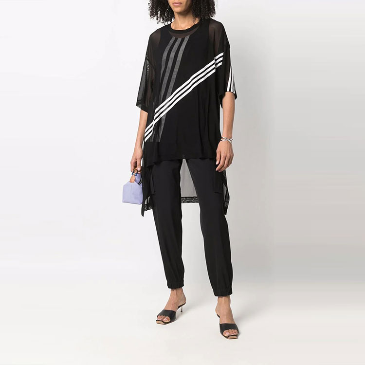 Lookbook (W) Y-3 SS22 黑色雙層網眼運動T恤 HG6113