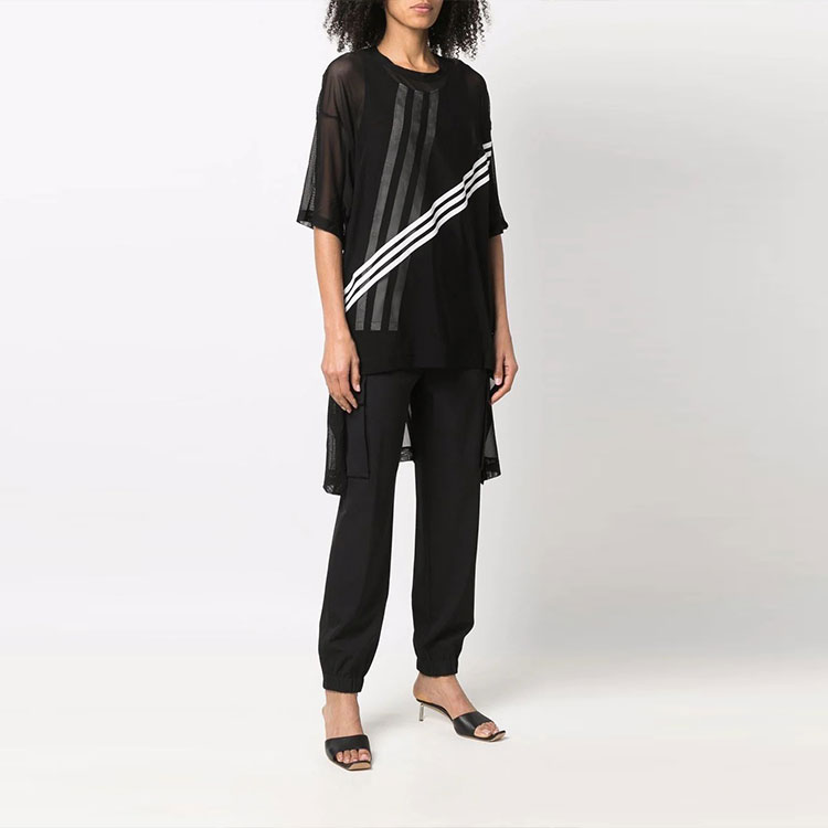 Shop (W) Y-3 SS22 黑色雙層網眼運動T恤 HG6113