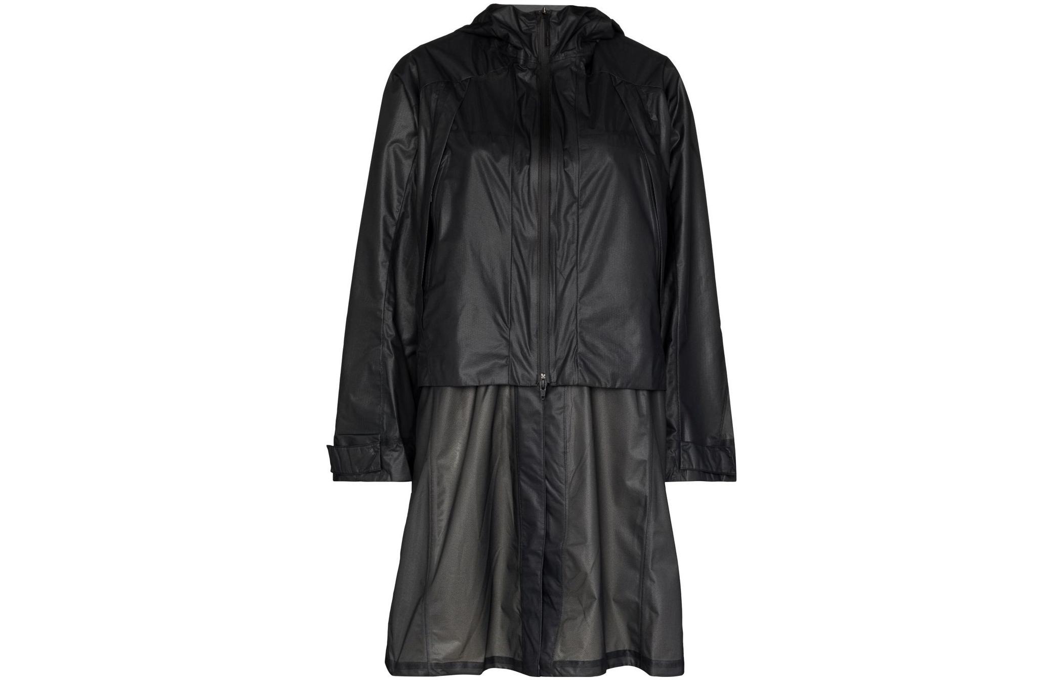 Order (W) Y-3 SS22 블랙 솔리드 미드 렝스 후드 코트 HG8672