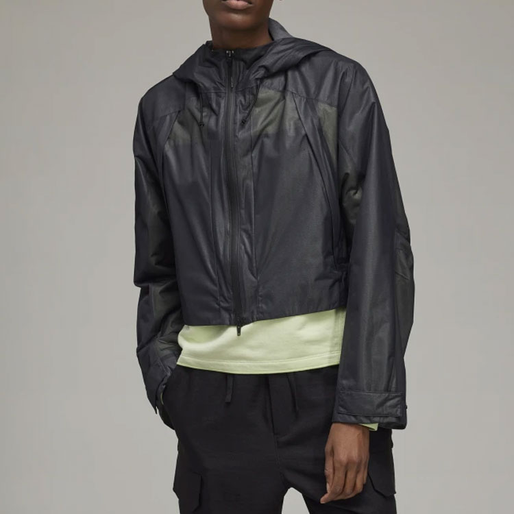 Cheap (W) Y-3 SS22 블랙 솔리드 미드 렝스 후드 코트 HG8672
