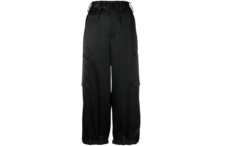 Order (Women) Y-3 SS22 Satin Effect Ankle Pants Black HG6153