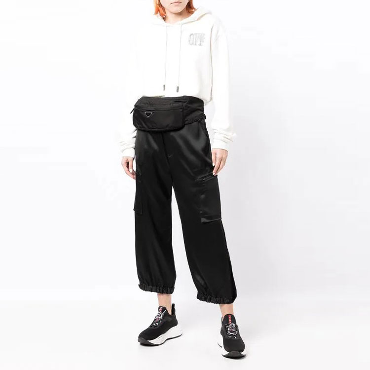 Lookbook (Women) Y-3 SS22 Satin Effect Ankle Pants Black HG6153