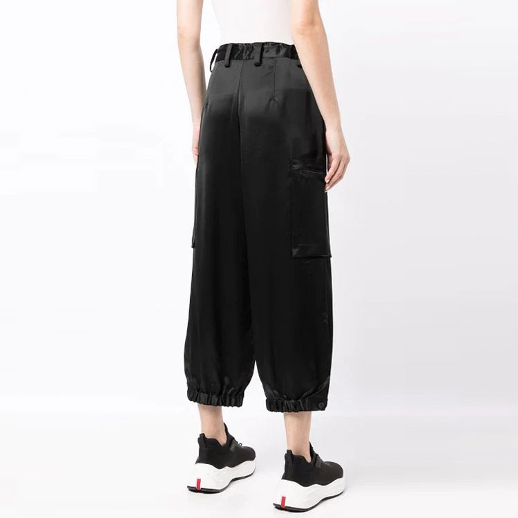 Purchase (Women) Y-3 SS22 Satin Effect Ankle Pants Black HG6153