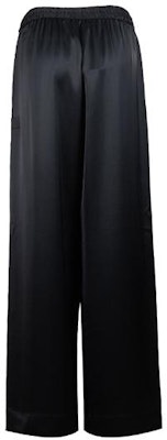 (W) Y-3 SS23 Celana Panjang Satin Hitam Wide-Leg dengan Logo Minimalis. H63037 Lookbook (W) Y-3 SS23 Celana Panjang Satin Hitam Wide-Leg dengan Logo Minimalis. H63037