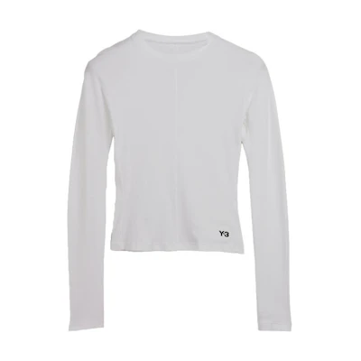 (Women) Y-3 SS23 Logo Print Long Sleeve Pullover T-Shirt White HY1402