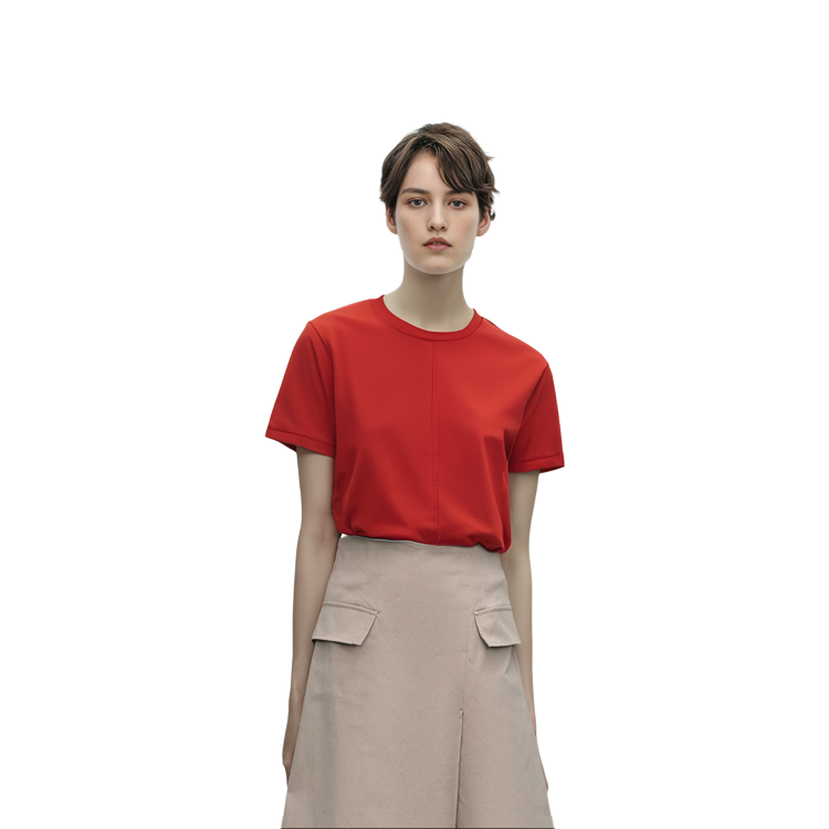 Purchase (W) Y-3 SS23 Slim Fit Crew Neck T-Shirt Orange Kaos Pria Oranye HY1250