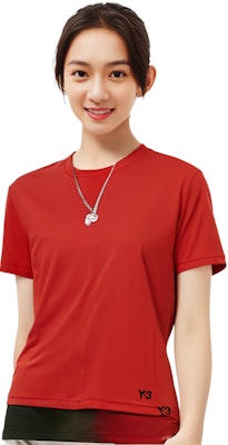 (W) Y-3 SS23 Slim Fit Crew Neck T-Shirt Orange Kaos Pria Oranye HY1250 1