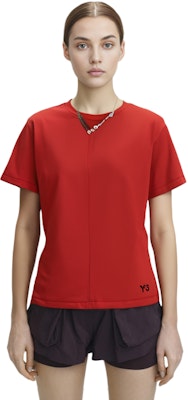 (W) Y-3 SS23 Slim Fit Crew Neck T-Shirt Orange Kaos Pria Oranye HY1250 2