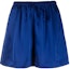 Order (Women) Y-3 SS23 Blue Solid Elastic Waist Straight Shorts IA1444