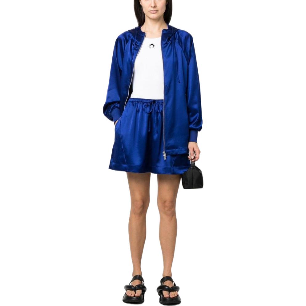 Lookbook (Women) Y-3 SS23 Blue Solid Elastic Waist Straight Shorts IA1444