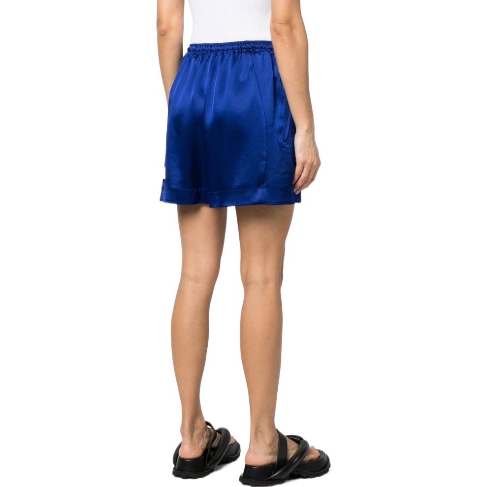 Shop (Women) Y-3 SS23 Blue Solid Elastic Waist Straight Shorts IA1444