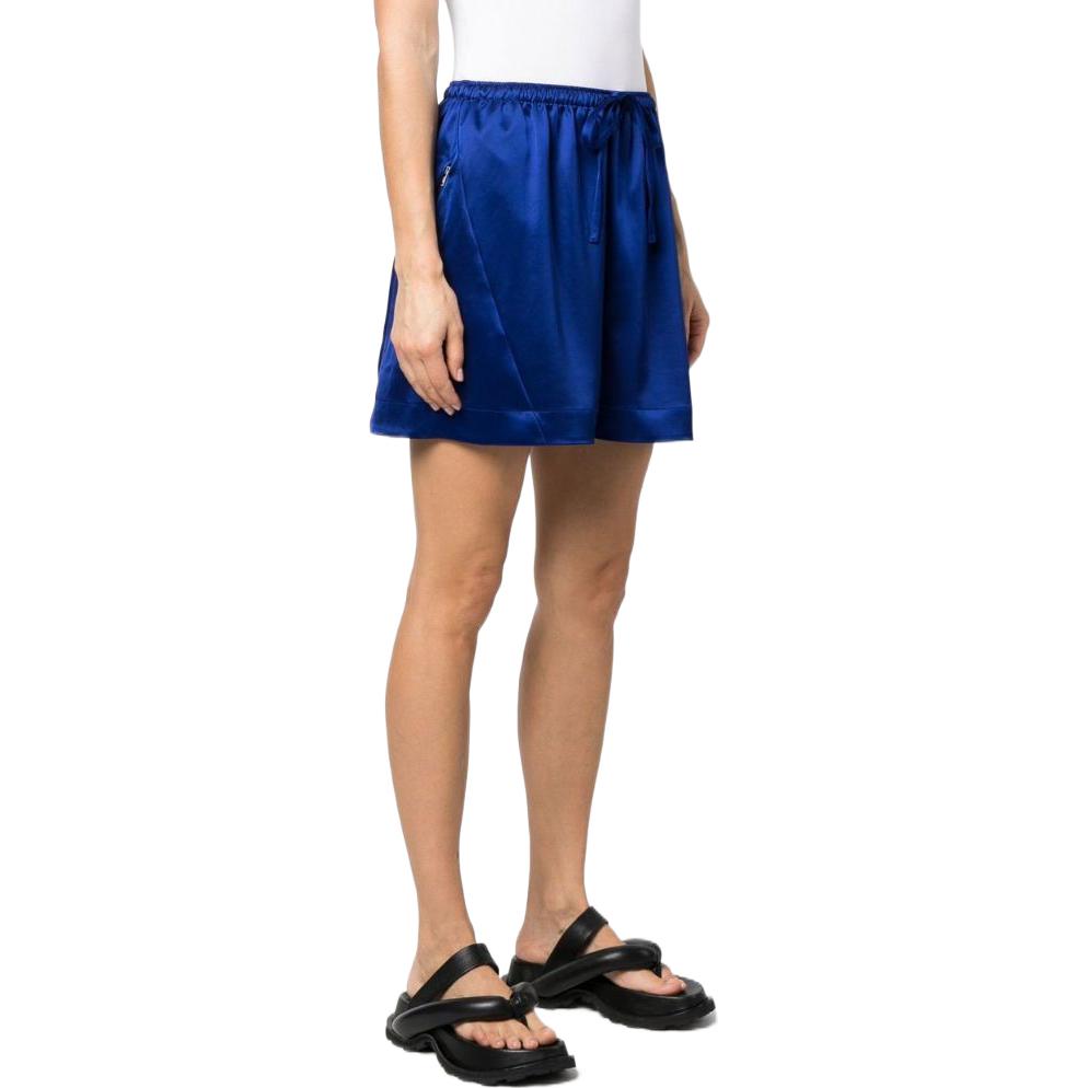 Purchase (Women) Y-3 SS23 Blue Solid Elastic Waist Straight Shorts IA1444