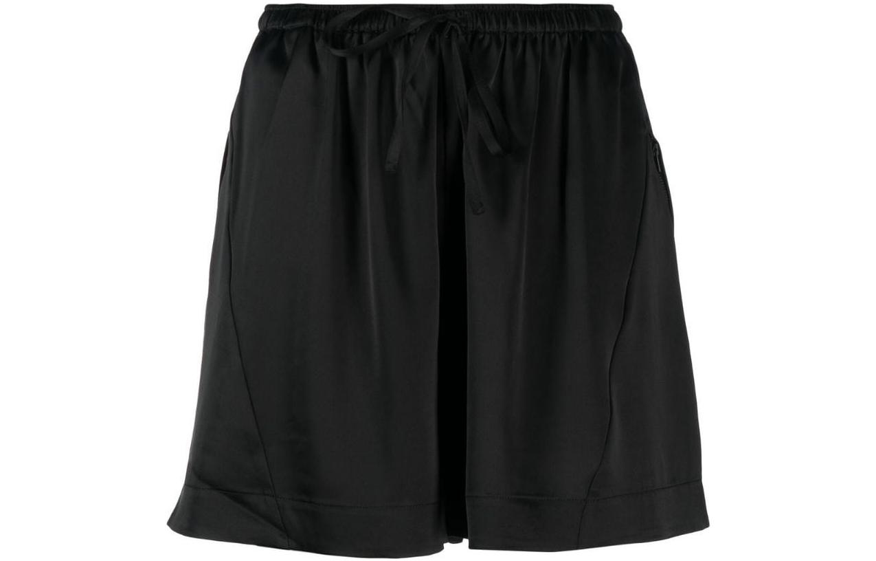 Order (Women) Y-3 SS23 High-Waist Elastic Straight Shorts Black H63034