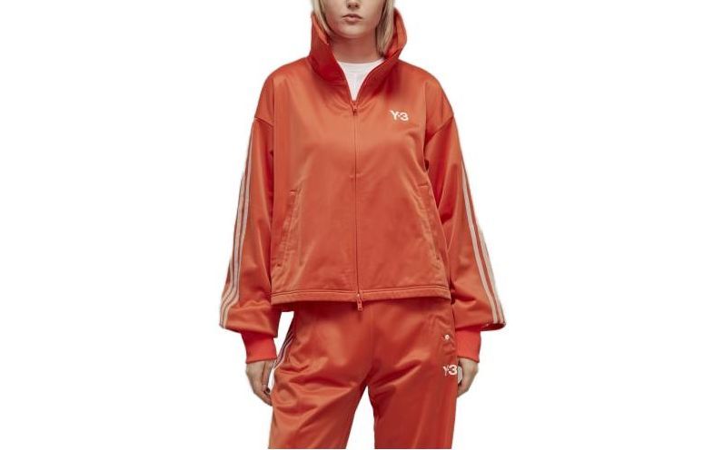 (Women) Y-3 SS23 Logo High Neck Zip Jacket Long Sleeve Orange IA1422