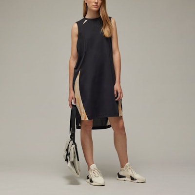 (Women) Y-3 SS24 Black Logo Colorblock Loose Sleeveless Ribbed Dress. IR6244 Lookbook (Women) Y-3 SS24 Black Logo Colorblock Loose Sleeveless Ribbed Dress. IR6244