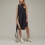 Lookbook (Women) Y-3 SS24 Black Logo Colorblock Loose Sleeveless Ribbed Dress. IR6244