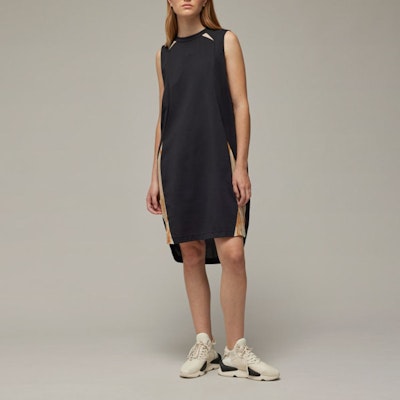 (Women) Y-3 SS24 Black Logo Colorblock Loose Sleeveless Ribbed Dress. IR6244 Shop (Women) Y-3 SS24 Black Logo Colorblock Loose Sleeveless Ribbed Dress. IR6244