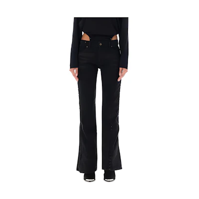 (Women) Y/Project Black Solid Zipper Loose Straight Jeans. WJEAN43S25D15LIGHTRUST