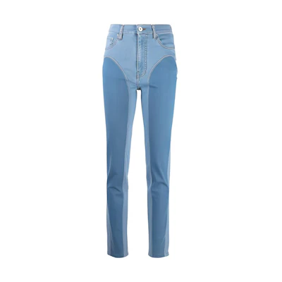 (Women) Y/Project FW21 Slim Fit Colorblock Jeans - Blue WJEAN33S21D28-NAVY