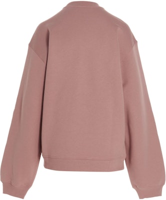 (W) Y/Project FW22 Pink Crewneck Pullover Sweatshirt Wanita Logo Sulaman Solid SWEAT48S23SALMON Lookbook (W) Y/Project FW22 Pink Crewneck Pullover Sweatshirt Wanita Logo Sulaman Solid SWEAT48S23SALMON