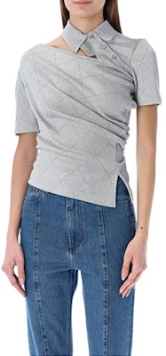 (W) Y/Project SS22 Baju Polo Wanita Kelabu Dengan Rekaan Bahu Terbuka Ruched WPO10-S22-J74 Buy (W) Y/Project SS22 Baju Polo Wanita Kelabu Dengan Rekaan Bahu Terbuka Ruched WPO10-S22-J74