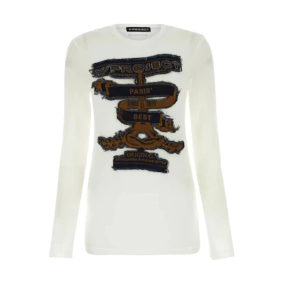 (Women) Y/Project SS23 Graphic Print Long Sleeve T-Shirt White TS76S24F310WHITE