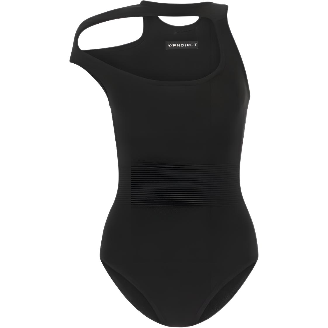 (Women) Y/Project YProject Asymmetric Cutout Bodysuit  Black WMBODY1S22Y40BLACK