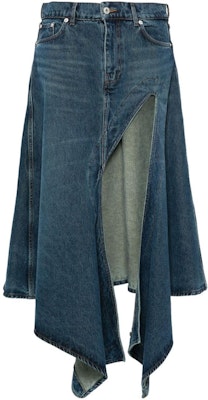 (W) Y/Project YProject SS24 Skirt Denim Pinggang Rendah Asimetris Biru. 107SK001-BLUE Order (W) Y/Project YProject SS24 Skirt Denim Pinggang Rendah Asimetris Biru. 107SK001-BLUE